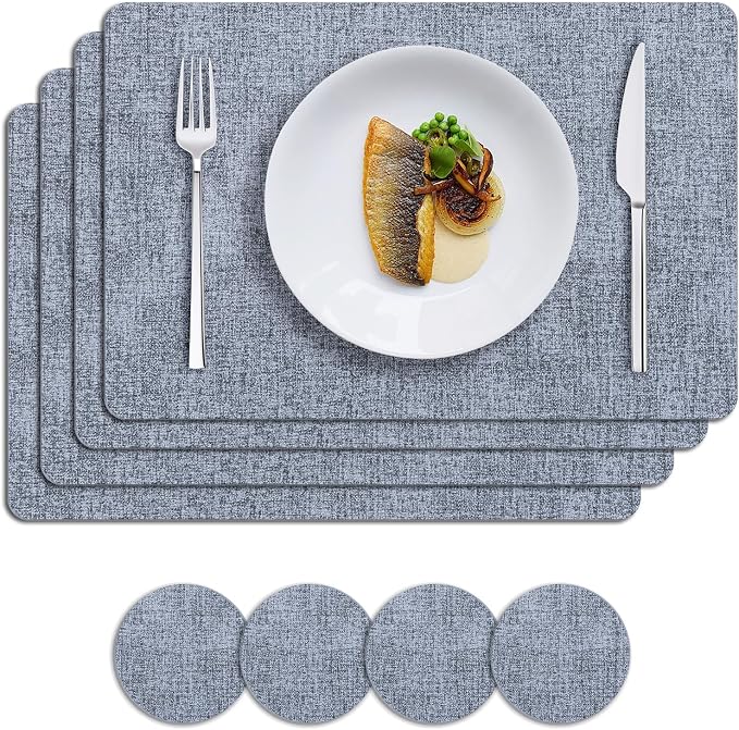 MOSAYT Placemats Set of 4, Heat Resistant Vinyl Place Mats by MOSAYT