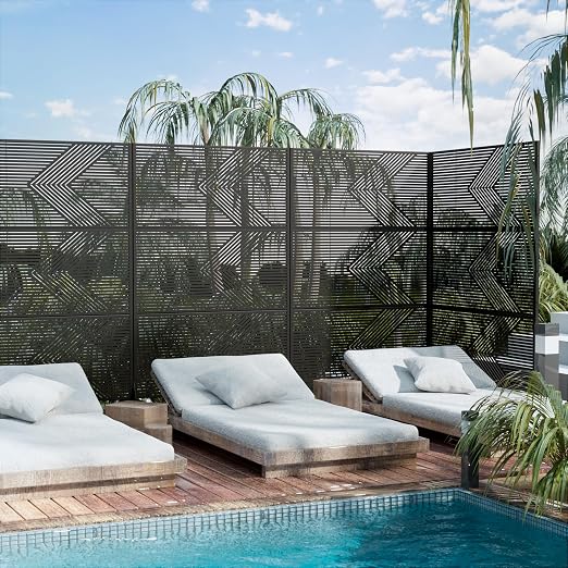 Casaphoria 72" H x 47" W Metal Outdoor Privacy Screen, Freestanding Decorative - Image 2