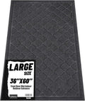 Front Door Mat Indoor Outdoor Entrance, Non-Slip Absorbent Entryway Mat by Unknown