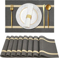 Modern Placemats Set of 8-Durable PVC Table placemats, Vinyl Woven Place Mats by Gloserin