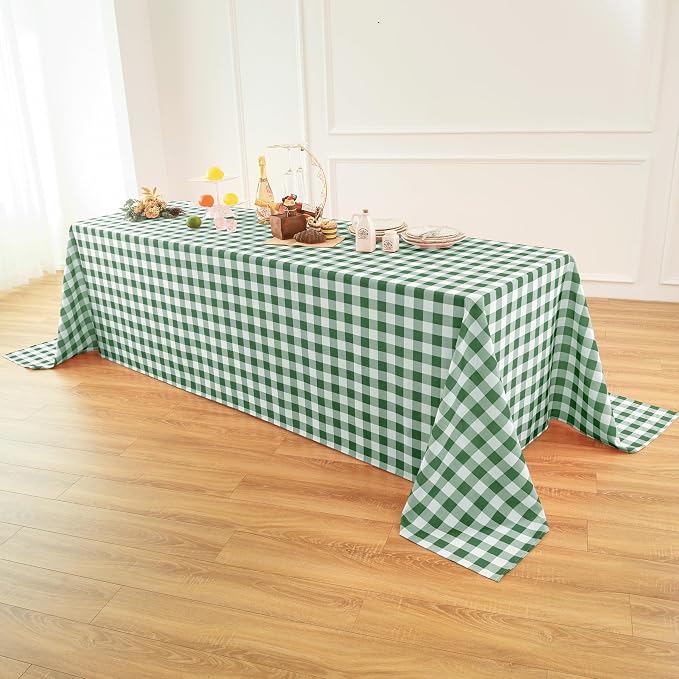 Classic Gingham Buffalo Tablecloth Fabric by Essifunia