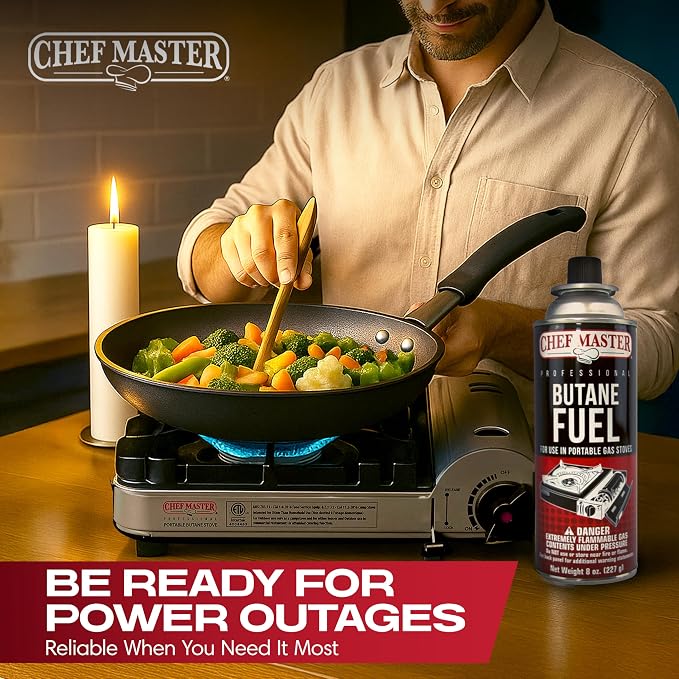 Chef Master 12x 8oz Butane Fuel Canister - Image 8