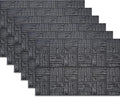 Black Placemats Set of 6, Plastic Vinyl 18" x 12" Place Mats by PandaPalm