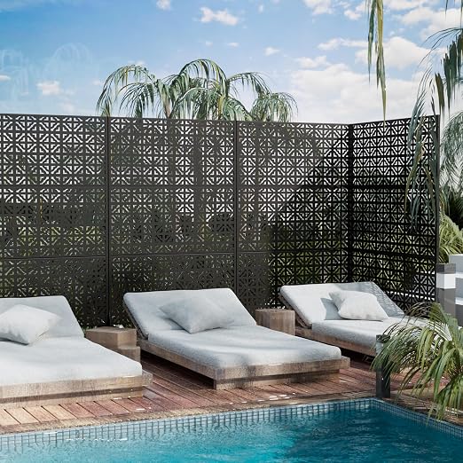 Casaphoria Metal Privacy Screen Outdoor, Charles Black - Image 9