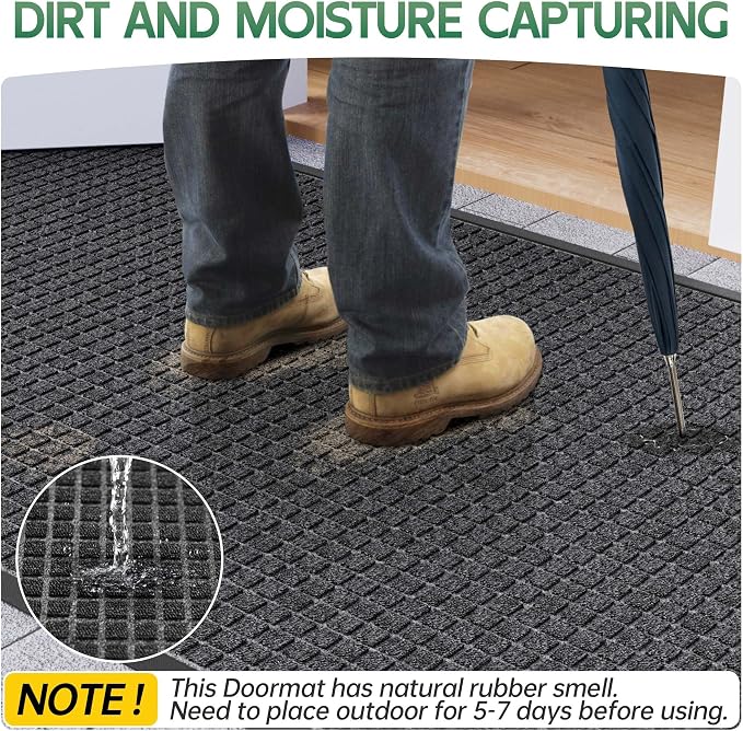 Front Door Mat Outside Entrance, All Season Weather Outdoor Doormat, Natural - Image 3