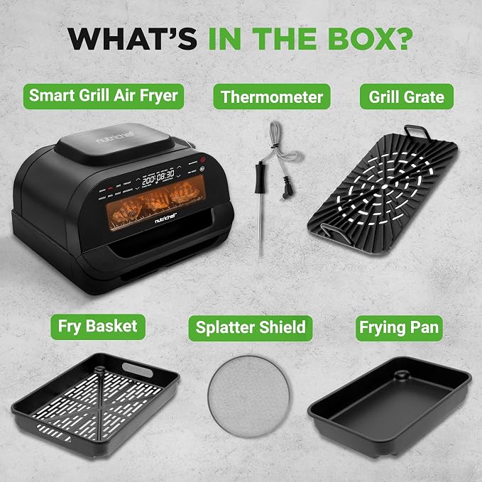 NutriChef Indoor Smokeless Grill | Smart Grill & Air Fryer - Image 8