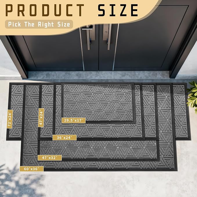 Yimobra Large Door Mat 36x24, All-Weather Waterproof Non-Slip Welcome Matt - Image 2