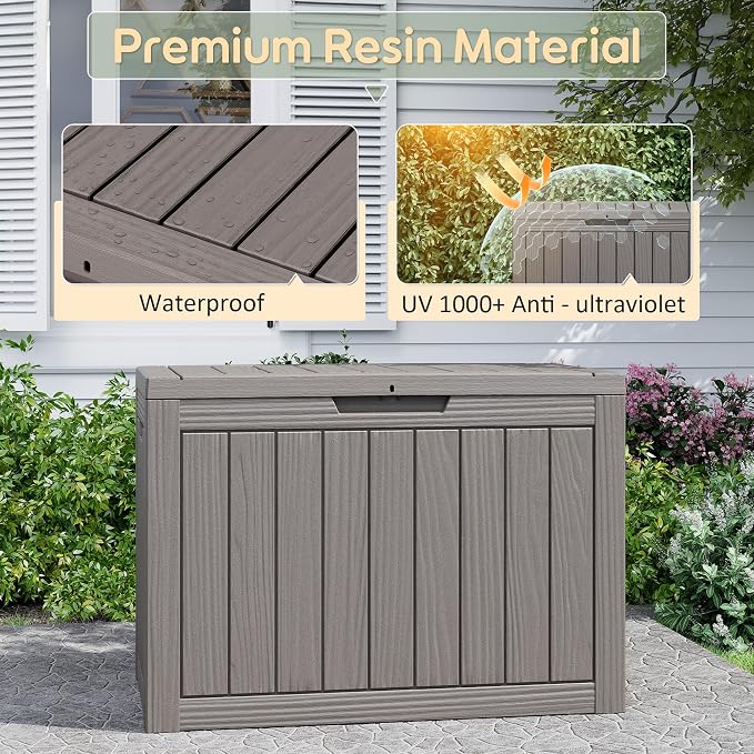 KAMABOKO 45 Gallon Outdoor Storage Box, All-Weather Deck Box - Image 4