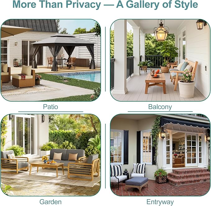 Metal Privacy Screen Outdoor Freestanding Privacy Wall Panels and Decorative - Image 8
