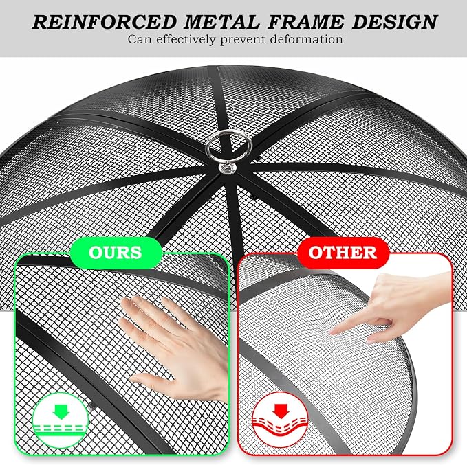 Fire Pit Spark Screen, 30 Inch Diameter Fire Pit Screen - Image 5