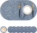 Homaxy Round Faux Leather Placemats and Coasters, Washable Dual-Side Table Mats by Homaxy