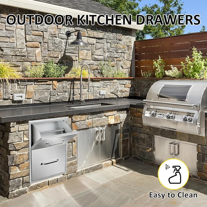 Outdoor Kitchen Drawers with Paper Towel Holder 16" W x 20" H x 20" D Flush - Image 5