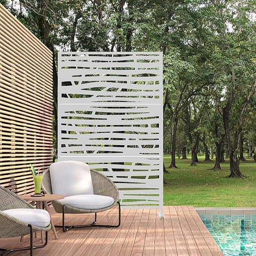 Casaphoria 72" H x 47" W Metal Outdoor Privacy Screen, Freestanding Decorative - Image 2