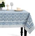 CPC Azure Regal Tablecloth 100% Cotton 70x108 Inch Indian Block Print Rectangle by COTTONPRINTCLUB