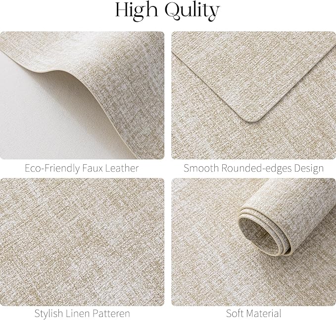 MOSAYT Faux Leather Placemats Set of 12, Heat Resistant Vinyl Place Mats - Image 5