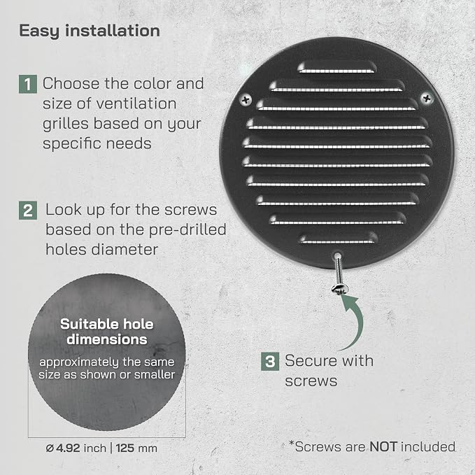 Vent Systems 5 Inch Black Metal Soffit Vent Cover - Image 4