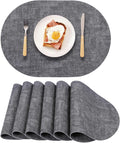 Oval Waterproof Placemats Set of 6, Heat Resistant Wipeable Table Placemats by Unknown