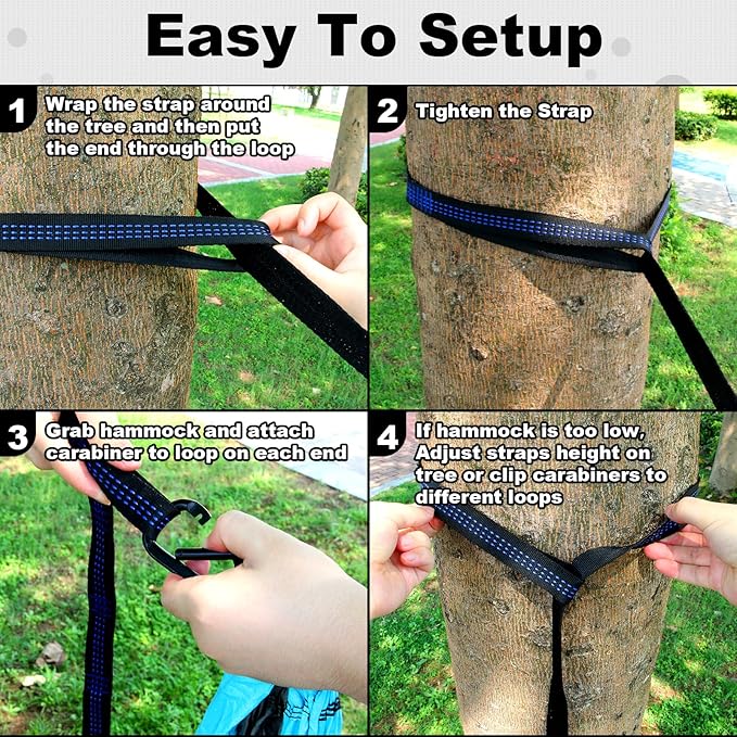 Camping Hammock for Two, 500 lb Capacity, Black and Grey Finish