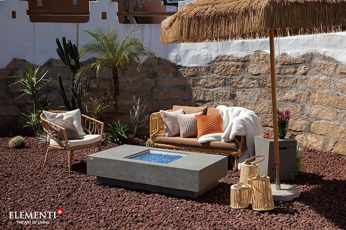 Elementi+ | Bundle Monte Carlo Gas Fire Pit Cast Concrete 60" Rectangular Fire - Image 4