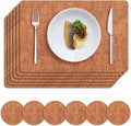 MOSAYT Faux Leather Placemats Set of 6, Heat Resistant Wipeable Washable Vinyl by MOSAYT