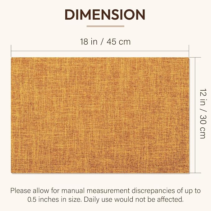 Blue Forest Placemats Set of 6, Dual-Layered Thickened Faux Linen Cloth Place - Image 6