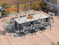 PURPLE LEAF 9 Pieces Outdoor Dining Set Patio Table and Chairs Set Aluminum by PURPLELEAF