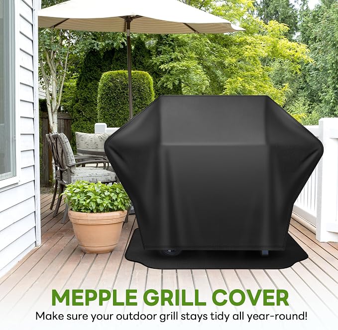 Grill Cover 60 Inch & Under Grill Mat, Waterproof Fade Resistant Anti-UV - Image 2