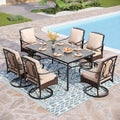 PHI VILLA 7 PCS Outdoor Dining Sets, All-Weather Patio Table and Chairs Set by PHIVILLAThepioneerofcomfortablehouseholdsupplies