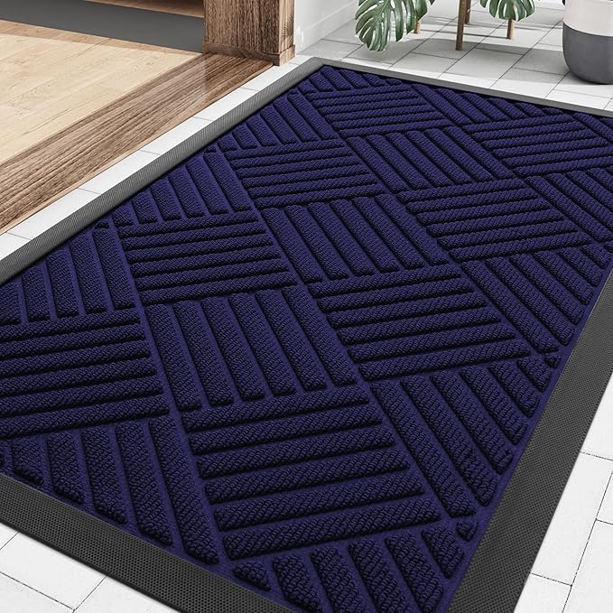 Smiry Front Door Mat Outside Entrance, Heavy Duty Outdoor Indoor Mat, Natural by Smiry