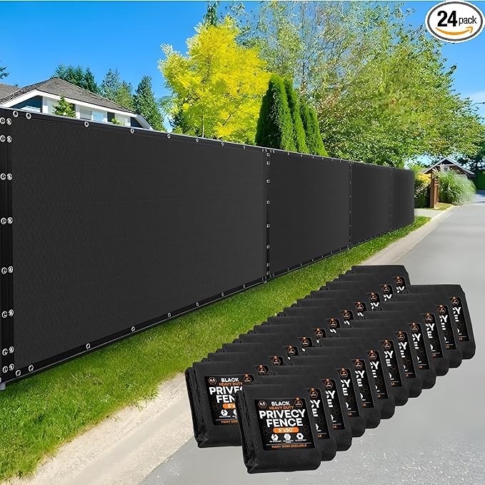 Xpose Safety Privacy Fence Screen 5’ x 50’ – Heavy Duty Black Mesh by XposeSafety