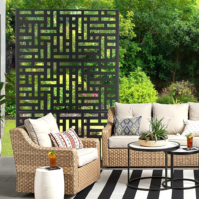 Metal Privacy Screen for Outdoor & Indoor Use, Free Standing Privacy Screen for - Image 7