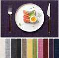 Blue Forest Placemats Set of 6, Dual-Layered Thickened Faux Linen Cloth Place by BlueForest