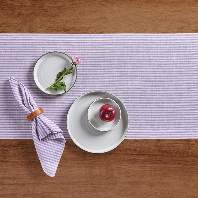 Solino Home Linen Striped Table Runner 120 Inches Long - Image 3