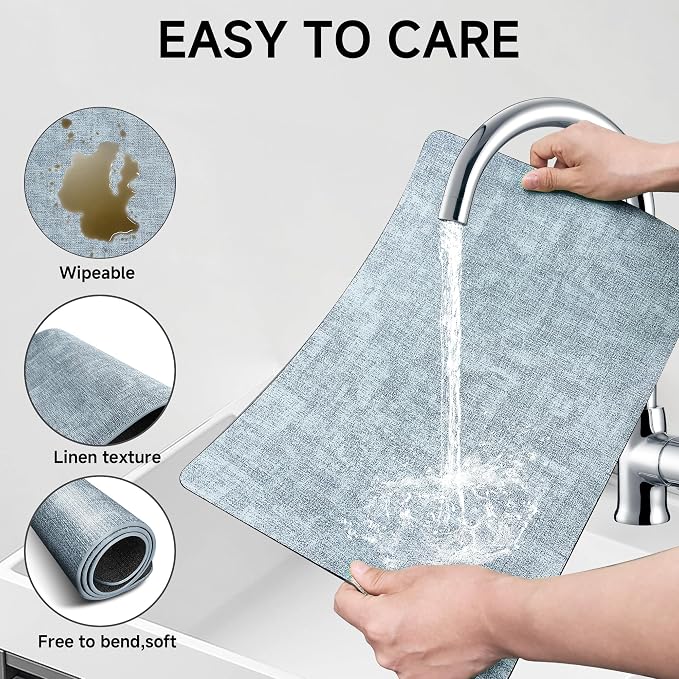 Faux Leather Vinyl Placemats Set of 4 Wipeable Heat Resistant Place Mats 100% - Image 4