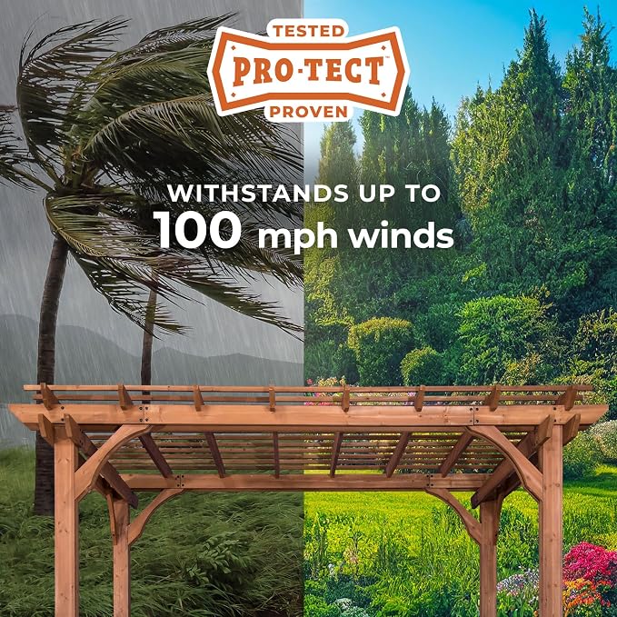Backyard Discovery Beaumont 24' x 12' Traditional Cedar Wood Pergola Kit - Image 4