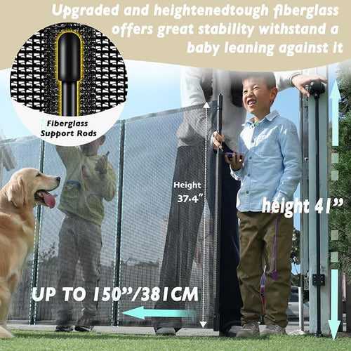 150" Extra Wide Retractable Baby Gates Dog Gate - Image 2