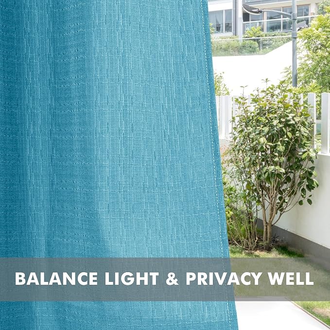 HolidayIdeas 4 Panels Flax Linen Outdoor Curtains - Image 5