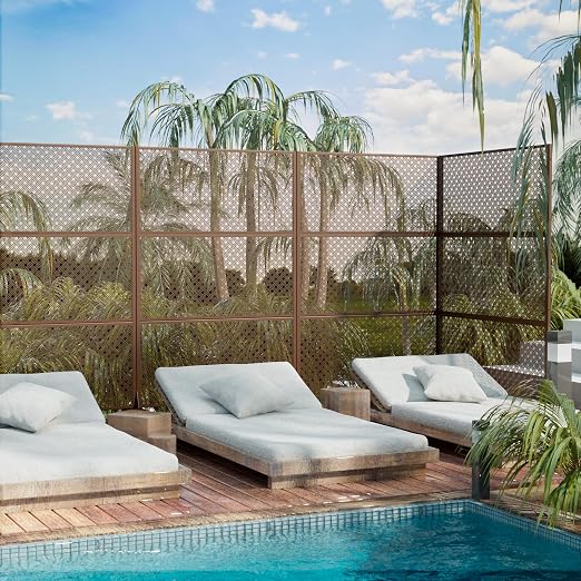 Casaphoria 72" H x 47" W Metal Outdoor Privacy Screen, Freestanding Decorative - Image 2
