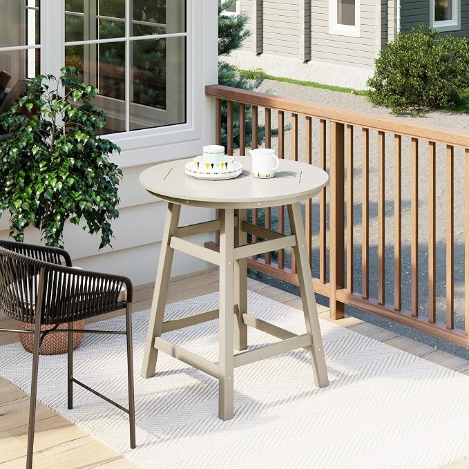 Costaelm Patio Bistro Table, Outdoor Bistro Dining Pub Table - Image 2
