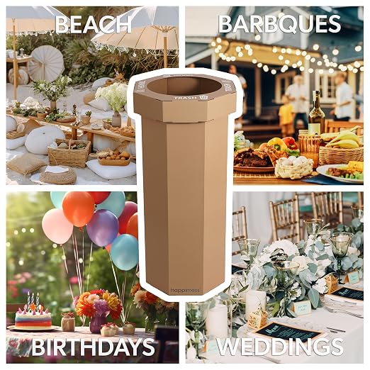 Eyely MPH1300A-SET2 Sal 25-Gallon Disposable Corrugated Cardboard Event Trash - Image 5