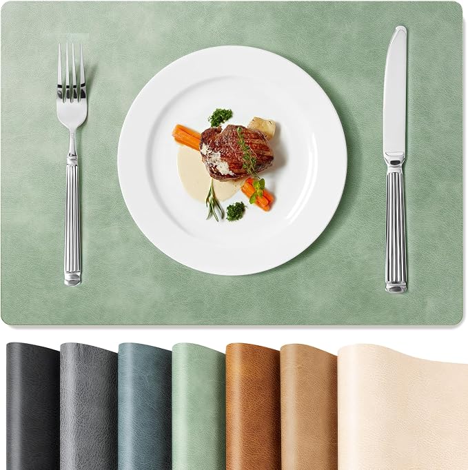Roxifina Faux Leather Placemats Set of 8 by Unknown