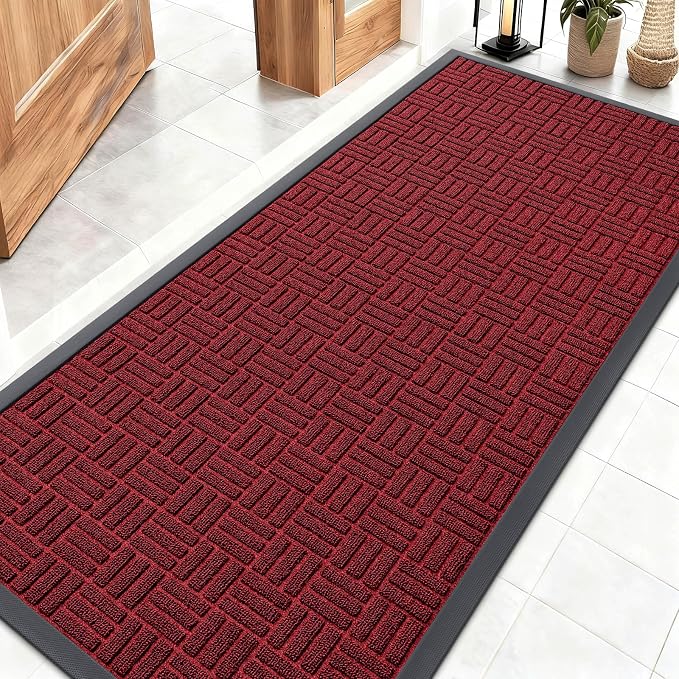 OLANLY Front Door Mat Outside Entrance 59x23, Heavy Duty Sturdy Natural Rubber by OLANLY