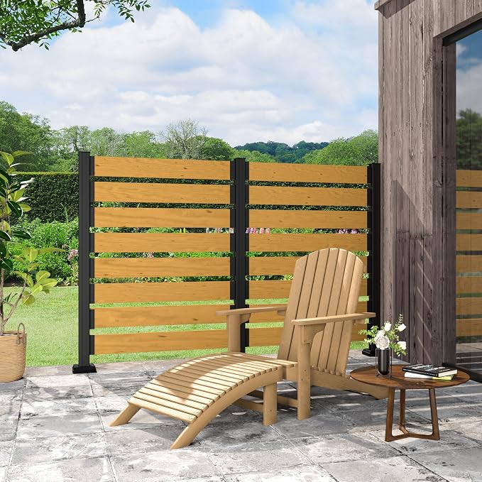 MUPATER 49'' H×78'' W Outdoor Fence Privacy Screen, No Dig Wooden Privacy Screen - Image 9