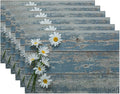 Vintage Blue Wood Panel Placemats Set of 6 by CIAIDU