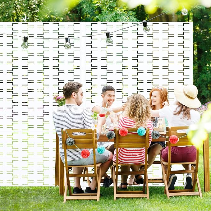 Casaphoria Metal Privacy Screen Outdoor, Square White - Image 8