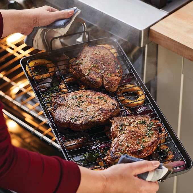 Double Burner Griddle, 10-Inch Bronze Nonstick Aluminum Pan