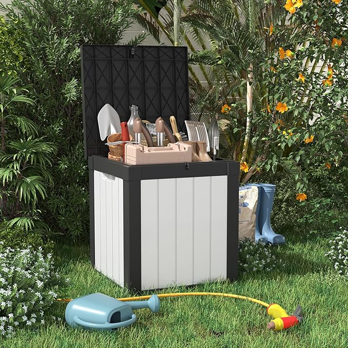 40 Gallon Resin Deck Box, Lockable Patio Outdoor Storage Box - Image 2