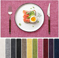 Blue Forest Placemats Set of 8, Dual-Layered Thickened Faux Linen Cloth Place by BlueForest