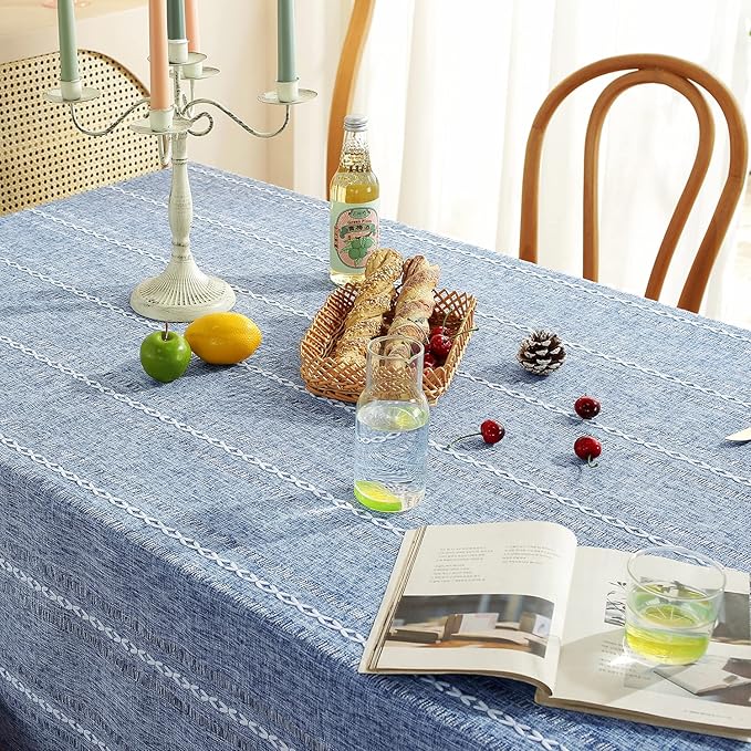 Chassic 54 x 72 inches Farmhouse Style Linen tablecloths, Wrinkle Resistant - Image 5