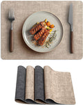 Faux Leather Vinyl Placemats Set of 4 Wipeable Heat Resistant Place Mats 100% by Unknown